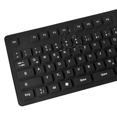 Logilink  |  Гибкая водонепроницаемая клавиатура USB + PS / 2  |  ID0019A  |  Гибкая клавиатура  |  Проводная  |  DE  |  Черный
