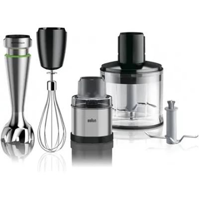 Braun  |  Hand Blender  |  MQ9138XI MultiQuick 9  |  Hand Blender  |  1200 W  |  Number of speeds 3  |  Chopper  |  Ice crushing  |  Black / Stainless Steel