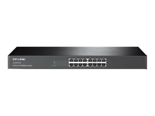 TP-LINK  |  Switch  |  TL-SF1016  |  Unmanaged  |  Rackmountable  |  10 / 100 Mbps (RJ-45) ports quantity 16  |  Power supply type External