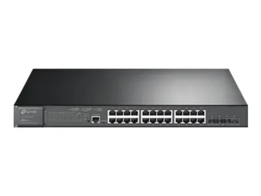 TP-LINK  |  24-портовый гигабитный и 4-портовый 10GE SFP+ L2+ управляемый коммутатор с 24 портами PoE+  |  TL-SG3428XMP JetStream  |  Управляемый L2+  |  Устанавливается в стойку