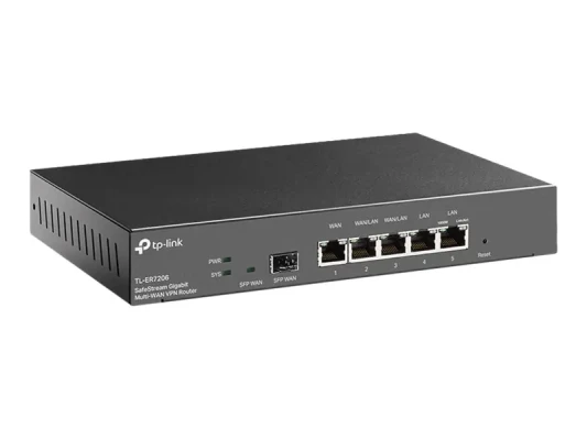 SafeStream Gigabit Multi-WAN VPN maršrutētājs  |  ER7206  |  10 / 100 / 1000 Mbit / s  |  Ethernet LAN (RJ-45) porti 1× Gigabit SFP WAN ports, 1× Gigabit RJ45 WAN ports, 2× Gigabit RJ45 LAN ports 2× Gigabit WAN / LAN RJ45 ports