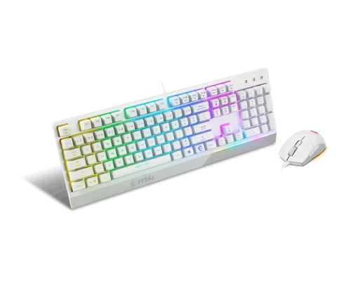 MSI  |  Vigor GK30 COMBO WHITE  |  Keyboard and Mouse Set  |  Wired  |  Mouse included  |  US  |  White