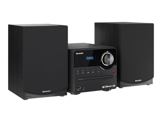 Sharp XL-B517D(BK) Hi-Fi Micro System, CD / FM / USB / Bluetooth v5.0, Aux-in, 45W, Black  |  Sharp  |  Hi-Fi Micro System  |  XL-B517D(BK)  |  Black  |  USB port  |  AUX in  |  Bluetooth  |  CD player  |  FM radio  |  Wireless connection