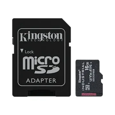 Kingston  |  UHS-I  |  16 GB  |  microSDHC / SDXC Industrial Card  |  Flash memory class Class 10, UHS-I, U3, V30, A1  |  SD Adapter