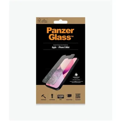 PanzerGlass  |  Clear Screen Protector  |  Apple  |  iPhone 13 Mini  |  Tempered glass  |  Antibacterial glass; Resistant to scratches and bacteria; Shock absorbing; Easy to install