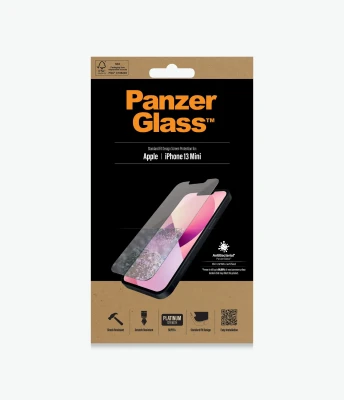 PanzerGlass  |  Clear Screen Protector  |  Apple  |  iPhone 13 Mini  |  Tempered glass  |  Antibacterial glass; Resistant to scratches and bacteria; Shock absorbing; Easy to install