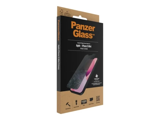 PanzerGlass  |  Apple  |  iPhone 13 Mini  |  Tempered glass  |  Black  |  Crystal clear; Resistant to scratches and bacteria; Shock absorbing; Easy to install  |  Privacy Screen Protector