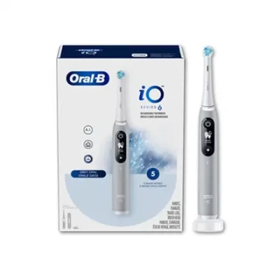 Oral-B  |  Toothbrush  |  iO Series 6  |  Rechargeable  |  For adults  |  Number of brush heads included 1  |  Number of teeth brushing modes 5  |  Grey Opal