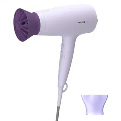 Philips  |  Фен для волос  |  BHD341 / 10  |  2100 W  |  Количество настроек температуры 6  |  Ионизирующая функция  |  Светло-фиолетовый