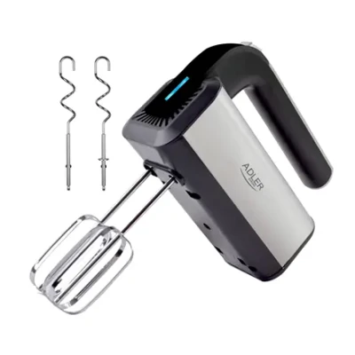 Adler  |  Hand mixer  |  AD 4225  |  Hand Mixer  |  300 W  |  Number of speeds 5  |  Turbo mode  |  Stainless steel