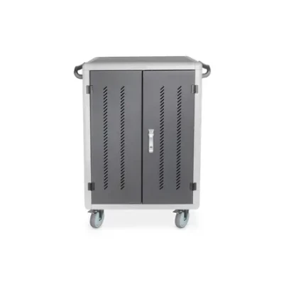 Digitus  |  Black Charging Trolley for 30 Notebooks / Tablets up to 15.6"  |  Lockable Cabinet with Pressure Lock System  |  Swiveling Lever Handles (Front & Rear)  |  Integrated Power Socket with Side Switch