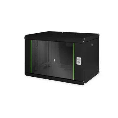 Digitus  |  Sienas montāžas skapis  |  DN-19 07-U-SW  |  Melns  |  IP aizsardzības klase: IP20; Priekšējās durvis: Stikla durvis, vienkārša atvēršana; Skapja tips: Sienas montāžas skapis; Iekārtu montāžas dziļums min.-max.: 305-370 mm; Slodzes jauda: 100 