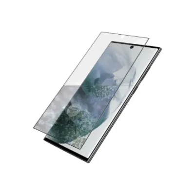 PanzerGlass  |  Samsung  |  Galaxy S22 Ultra  |  Tempered glass  |  Black  |  Case friendly. Compatible with ultrasonic fingerprint sensor. 100 % touch sensitivity. Antibacterial (ISO 22196 certified & JIS 22810 approved)  |  Screen Protector