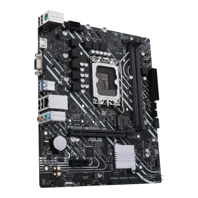 Asus  |  PRIME H610M-K D4  |  Семейство процессоров Intel  |  Разъем процессора LGA1700  |  DDR4 DIMM  |  Количество слотов памяти 2  |  Поддерживаемые интерфейсы жесткого диска SATA, M.2  |  Количество SATA разъемов 4  |  Чипсет Intel H610  |  mATX
