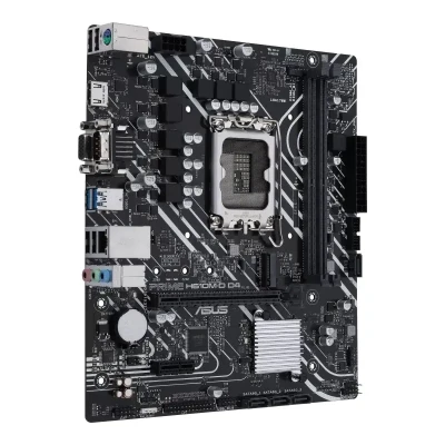 Asus  |  PRIME H610M-D D4  |  Processor family Intel  |  Processor socket LGA1700  |  DDR4 DIMM  |  Memory slots 2  |  Supported hard disk drive interfaces SATA, M.2  |  Number of SATA connectors 4  |  Chipset Intel H610  |  mATX