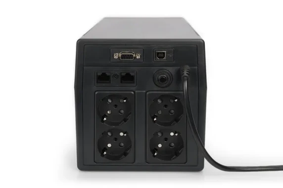 Digitus  |  Line-Interactive UPS  |  Line-Interactive UPS DN-170074, 1000VA, 600W, 2x 12V / 7Ah battery, 4x CEE 7 / 7 outlet, 2x RJ45, 1x USB 2.0 type B, 1x RS232, LCD, Simulated Sine Wave, 338x150x162mm, 7.8kg  |  1000 VA  |  600 W