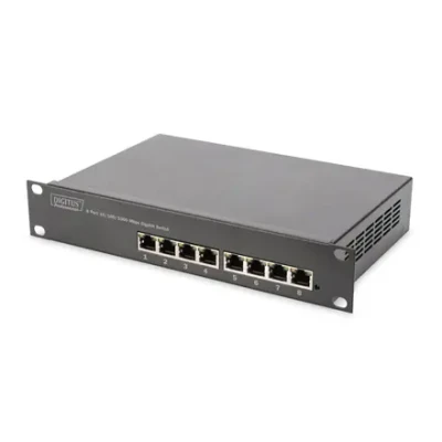 Digitus  |  8-port Gigabit Ethernet Switch  |  DN-80114  |  Unmanaged  |  Rackmountable  |  Power supply type Internal