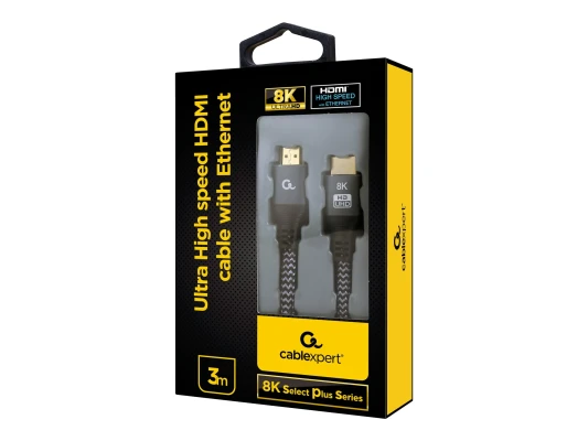 Cablexpert  |  Ultra High speed HDMI cable with Ethernet, 8K select plus series  |  CCB-HDMI8K-3M  |  2 x Type-A  |  HDMI 2.1 downwards  |  3 m