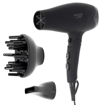 Adler  |  AD 2267  |  Hair Dryer  |  2100 W  |  Number of Temperature Settings 3  |  Diffuser Nozzle  |  Black