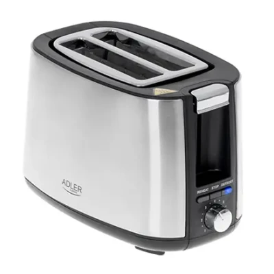 Adler | Maizes tosteris | AD 3214 | Jauda 750 W | Atveru skaits 2 | Korpusa materiāls Nerūsējošais tērauds | Sudraba