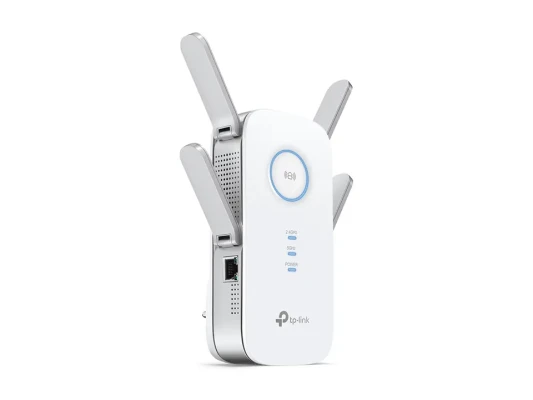 TP-LINK  |  AC2600 Wi-Fi paplašinātājs  |  RE650  |  802.11ac  |  2.4GHz / 5GHz  |  800+1733 Mbit / s  |  10 / 100 / 1000 Mbit / s  |  Ethernet LAN (RJ-45) ports 1  |  MU-MiMO Jā  |  nav PoE  |  Antenas tips 4xĀrējā  |  Nav