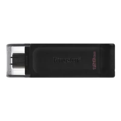 Kingston  |  USB zibatmiņa  |  DataTraveler 70  |  128 GB  |  USB 3.2 Gen 1 Type-C  |  Melns