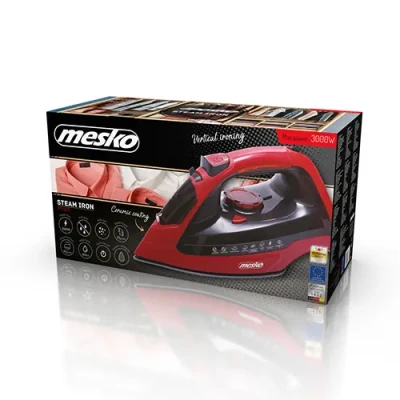 Mesko  |  Iron  |  MS 5031  |  Steam Iron  |  2400 W  |  Continuous steam 40 g / min  |  Steam boost performance 70 g / min  |  Red / Black
