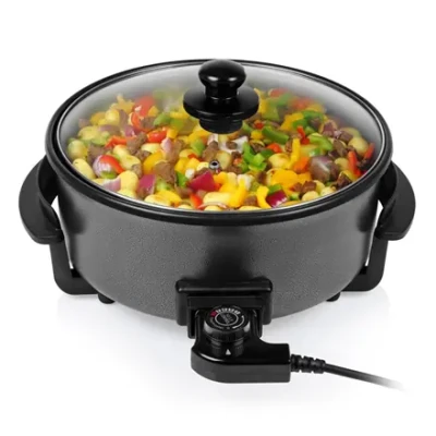 Tristar  |  Multifunctional grill pan XL  |  PZ-9135  |  Diameter 30 cm  |  Grill  |  1500 W  |  Lid included  |  Fixed handle  |  Black