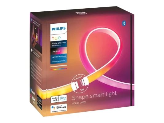 Philips Hue  |  Lightstrip Extension  |  Hue Gradient Lightstrip 1m Extension  |  White and colored light