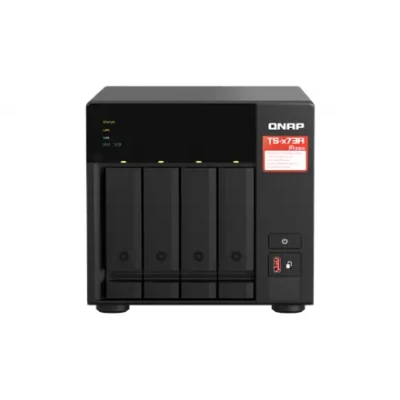QNAP  |  4-Bay QTS and QuTS hero NAS  |  TS-473A-8G  |  Up to 4 HDD / SSD Hot-Swap  |  AMD Ryzen  |  Ryzen V1500B Quad-Core  |  Processor frequency 2.2 GHz  |  8 GB  |  DDR4