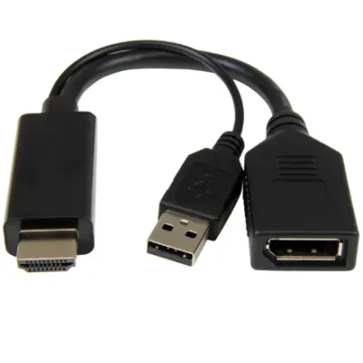 Cablexpert  |  Активный адаптер 4K HDMI на DisplayPort  |  A-HDMIM-DPF-01  |  Черный  |  DisplayPort Female  |  HDMI Male (Type A)  |  0.1 м