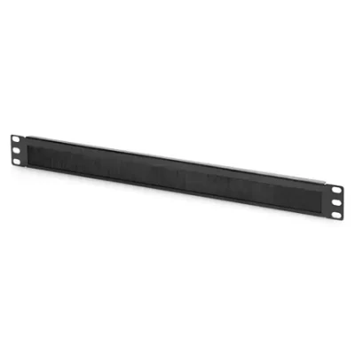 Digitus  |  1U cable brush management panel open brush  |  DN-97661  |  Black  |  The Cable Brush Management Panel is getting fixed on the 483 mm (19”) profile rails