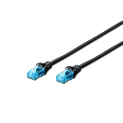 Patch Cord  |  DK-1512-005 / BL  |  2x RJ45 (8P8C) connectors. Structure: 4 x 2 AWG 26 / 7, twisted pair. Boots with kink protection, strain relief and latch protection.