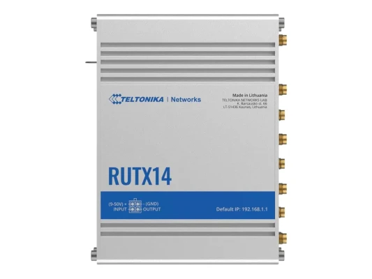 LTE Cat 12 Маршрутизатор  |  RUTX14  |  802.11ac  |  867 Мбит / с  |  10 / 100 / 1000 Мбит / с  |  Ethernet LAN (RJ-45) порты 5  |  MU-MiMO Да  |  4G  |  Тип антенны Внутренний