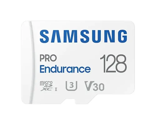 Samsung  |  PRO Endurance  |  MB-MJ128KA / EU  |  128 GB  |  MicroSD atmiņas karte  |  Flash atmiņas klase U3, V30, 10. klase  |  SD adapteris