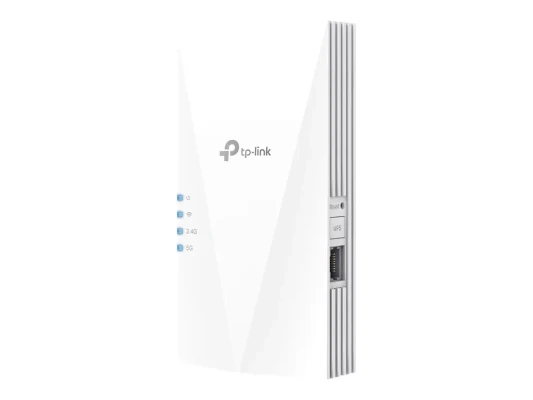 TP-LINK  |  AX1800 Wi-Fi 6 Range Extender  |  RE600X  |  802.11ax  |  2.4GHz / 5GHz  |  Ethernet LAN (RJ-45) ports 1  |  MU-MiMO Yes  |  no PoE  |  Antenna type 2xInternal
