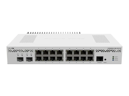 MikroTik CCR2004-16G-2S+PC маршрутизатор  |  16x Gigabit RJ-45  |  2x SFP+