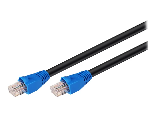 CAT 6 Outdoor-patch cable U / UTP  |  94389  |  Prewired, unshielded LAN cable with RJ45 plugs for connecting network components; Double-layer polyethylene jacket protects the network cable outdoors and makes it extremely weather-resistant; The outdoor Et