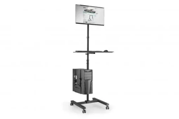 Digitus  |  Mobilā darba stacija ar individuālu augstuma regulēšanu  |  DA-90374  |  Monitoru turētājs, PC turētājs  |  17-32 "  |  Melns