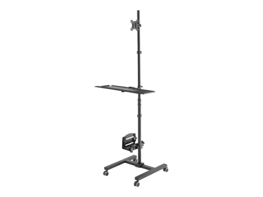 Digitus  |  Mobilā darba stacija ar individuālu augstuma regulēšanu  |  DA-90374  |  Monitoru turētājs, PC turētājs  |  17-32 "  |  Melns