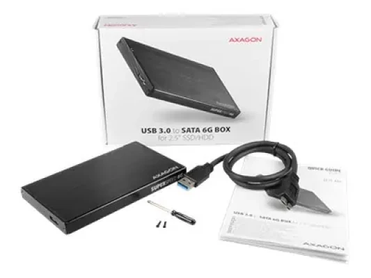 AXAGON  |  Компактный алюминиевый USB 3.2 Gen 1 - SATA 6G внешний корпус, предназначенный для 2.5" SSD / HDD  |  EE25-XA6