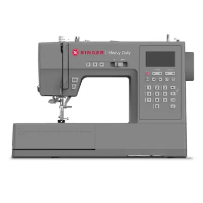Singer  |  Computerized Sewing Machine  |  HD6800C Heavy Duty  |  Number of stitches 586  |  Number of buttonholes 9  |  Grey