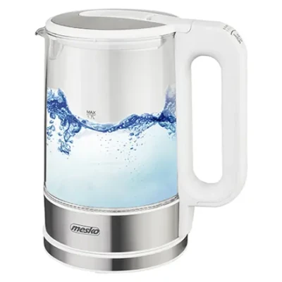 Mesko  |  Kettle  |  MS 1301w  |  Electric  |  1850 W  |  1.7 L  |  Glass / Stainless steel  |  360° rotational base  |  White