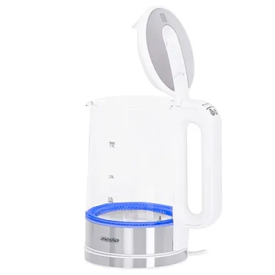 Mesko  |  Kettle  |  MS 1301w  |  Electric  |  1850 W  |  1.7 L  |  Glass / Stainless steel  |  360° rotational base  |  White