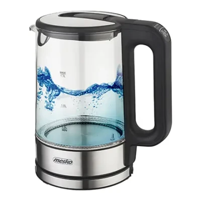 Mesko  |  Kettle  |  MS 1301b  |  Electric  |  1850 W  |  1.7 L  |  Glass / Stainless steel  |  360° rotational base  |  Black