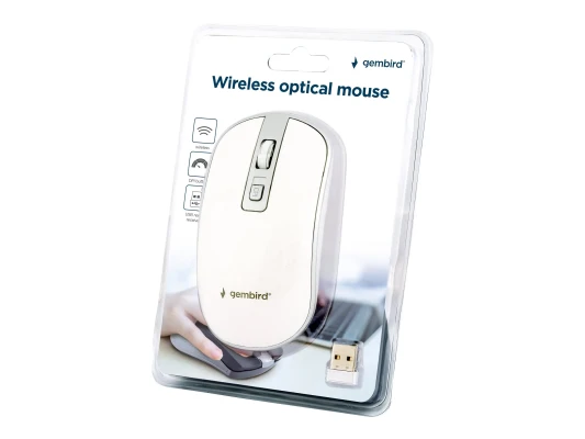Gembird  |  Wireless Optical mouse  |  MUSW-4B-05  |  Optical mouse  |  USB  |  White