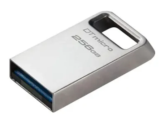 Kingston  |  USB 3.2 Flash Drive  |  DataTraveler micro  |  256 GB  |  USB 3.2  |  Silver