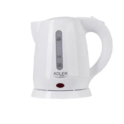 Adler  |  Kettle  |  AD 1272  |  Electric  |  1600 W  |  1 L  |  Stainless steel / Polypropylene  |  360° rotational base  |  White