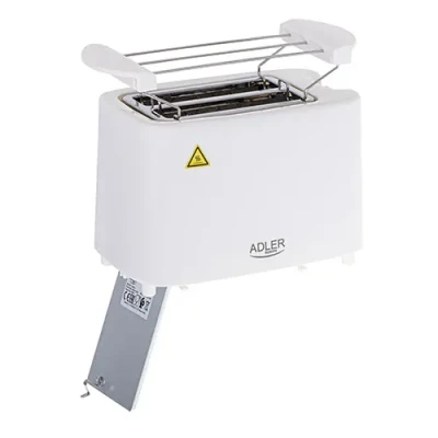 Adler  |  Toaster  |  AD 3223  |  Power 750 W  |  Number of slots 2  |  Housing material Plastic  |  White