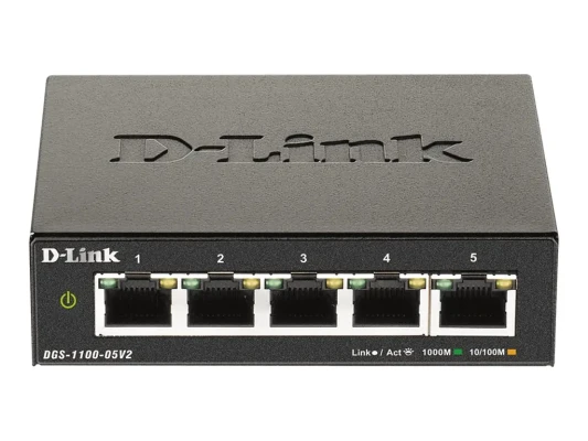 D-Link  |  Smart Managed Switch  |  DGS-1100-05V2 / E  |  Managed L2  |  Rackmountable  |  Gigabit Ethernet (copper) ports quantity 5